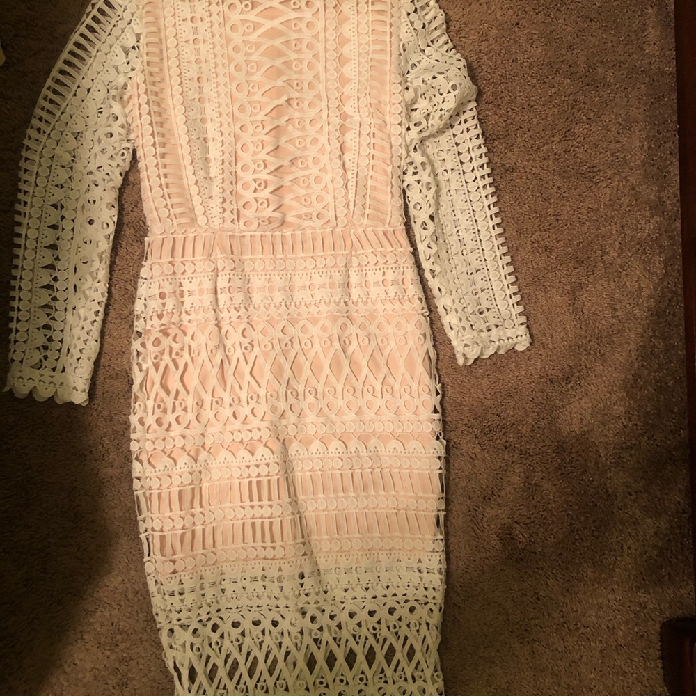 Misguided white midi dress